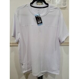 Member's Mark Men's White Luxe Performance Tee T-shirt with Media Pocket SMALL